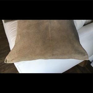 3 X Tan suede accent pillow covers 24” diagonal